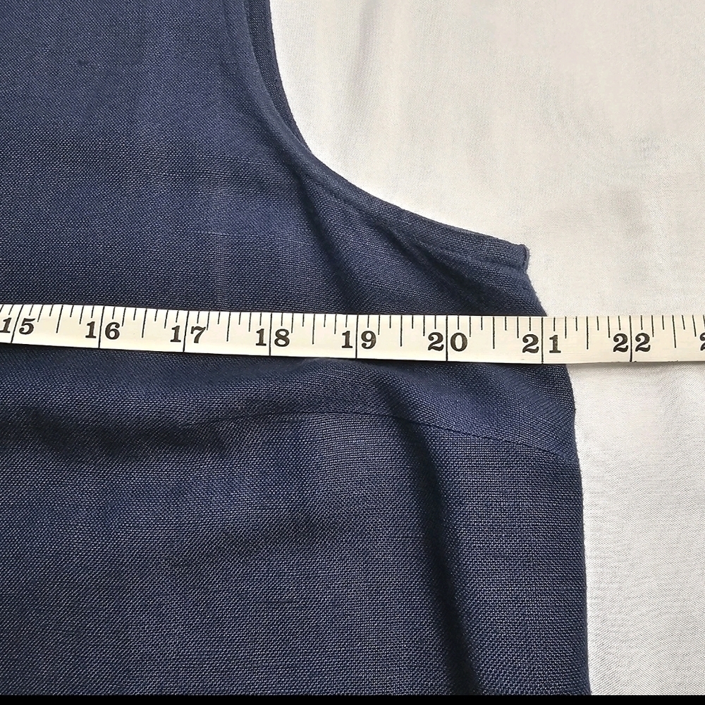 Maggy London Linen Rayon Blue 2 pc Jacket Career Work Maxi Versatile Dress  14 - Picture 14 of 16
